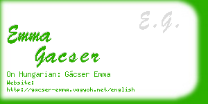 emma gacser business card