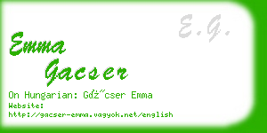 emma gacser business card